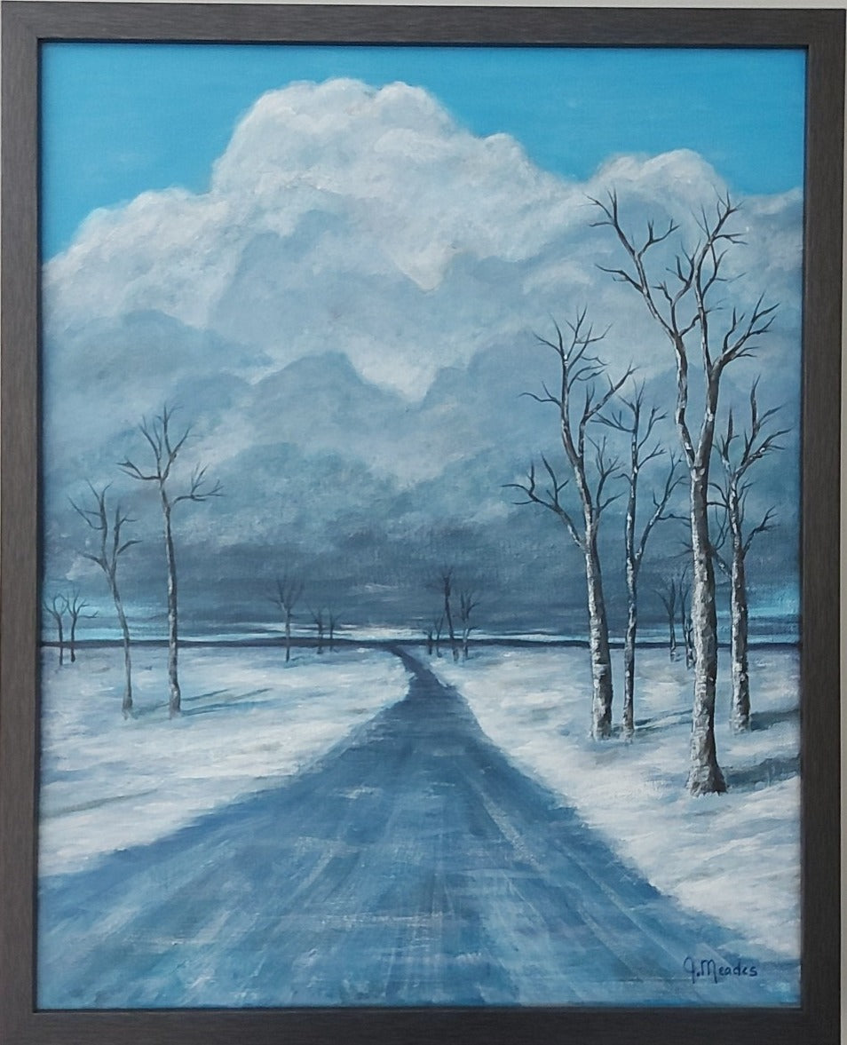 Winter Road (16" x 20") Framed image 0